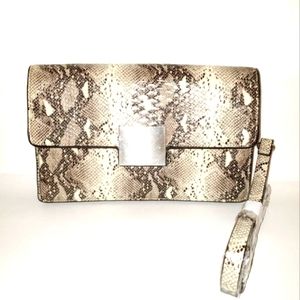 ZARA SNAKESKIN VINTAGE CLUTCH W/ATTACHABLE STRAP
